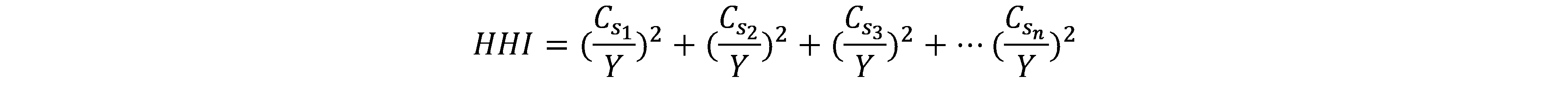 Formula za Herfindahl-Hirschman indeks za sportske lige